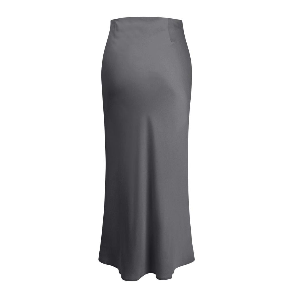 Women's Casual High Waist Pleated A-Line Midi Skirt With Pocket Weekend Skirts