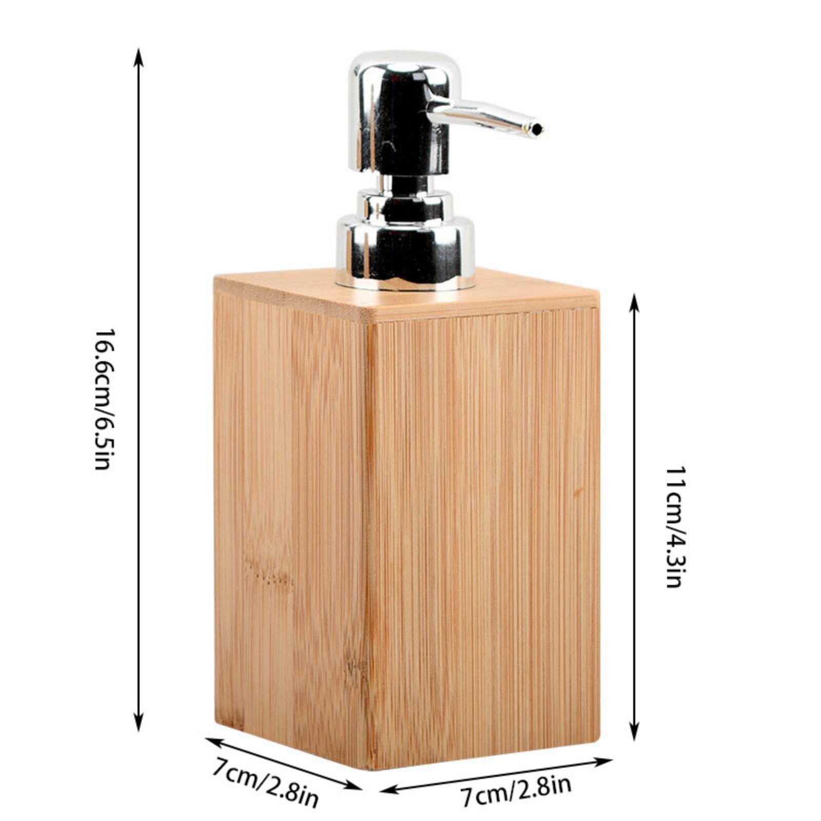 

Бамбуковый дозатор для мыла, дозатор для шампуня и кондиционера, многоразовый дозатор для жидкого мыла для кухни, ванной комнаты, туалета светло-желтого