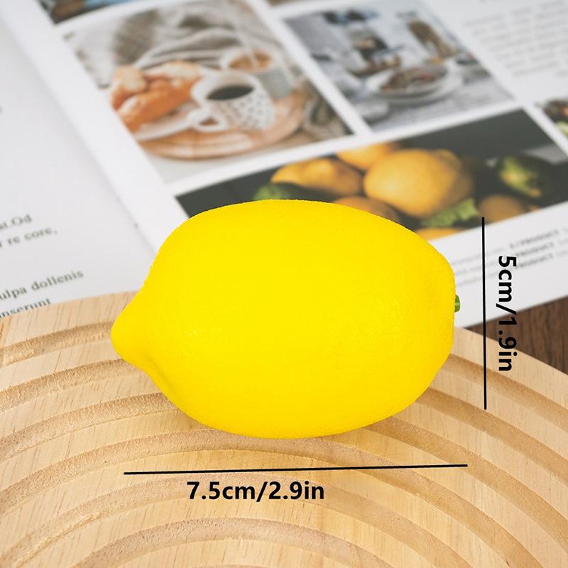 5Pcs Yellow/Green Artificial Fake Lemons Realistic Faux Fruits Photography Props For Home Kitchen Table Decoration