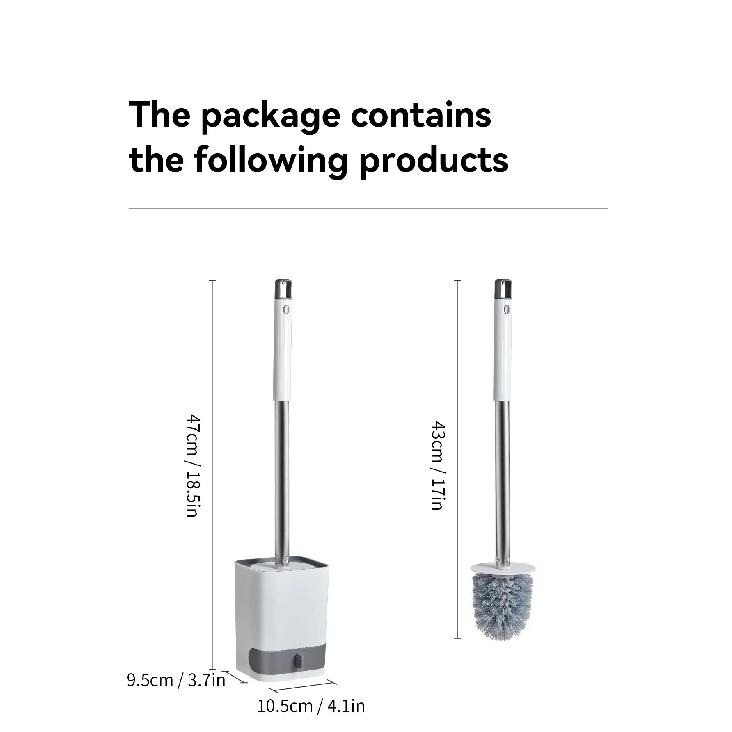 WORTHBUY Long Handle Plastic Toilet Brush With Drain Base Punch-Free Wall Mounted WC Toilet Cleaning Brush Bathroom Accessories