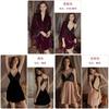 Velvet Sleepwear Set With Deep V Bust And Elastic Fit For Cozy Home Use