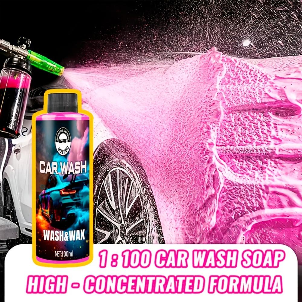 Car Exterior Care Liquid - High-Density Pink Foam Car Wax with Concentrated Formula | Creamy and Dense Full-Coverage Coverage |