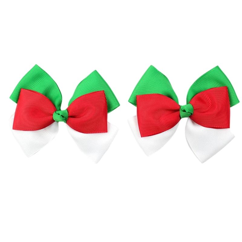 Holiday Spirit Bowknot Hair Clips, Pack of 2pcs Christmas Hair Accessory Hair Pin Decor for Kids and Adults