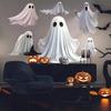 Halloween White Ghost Window Sticker Horror Themed Party Decoration Glass Electrostatic Sticker Festival Supplies Party Stickers