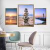 WCIC New Sunny Beach Pebbles Background Decorative Painting Art Cloth Home Background Wall Decoration Hanging Painting