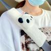 2pcs Seat Belt Cover Pad Winter Plush Fluffy Soft Seat Belt Cover, Panda