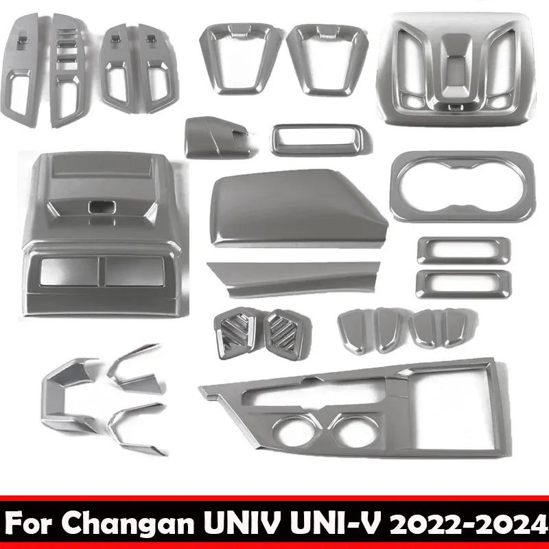 ABS MATTE For Changan UNIV UNI-V - 2024 Car Interior Accessories Window Switch Gear Steering Wheel AC Vent Readlamp Cover