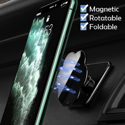 New Foldable Phone Holder Car Interior Strong Magnetic Adsorption Dashboard Fixed Mount Stand Navigation Bracket Auto Supplies