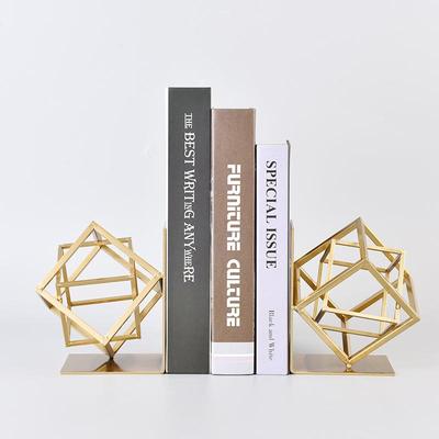 Nordic Creative Metal Cube Bookends for Study Room Decor