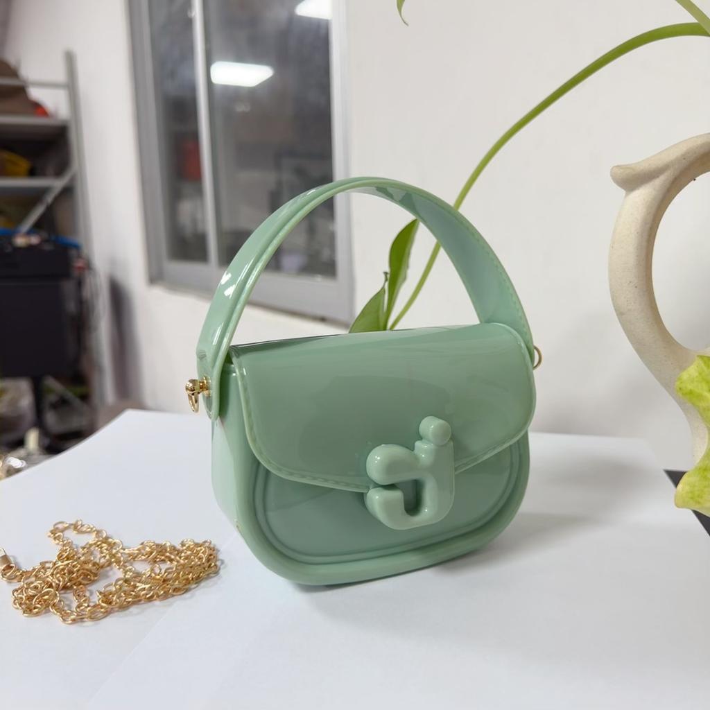 New Hot-selling J-letter Jelly Bag Portable Shoulder Oblique Span Children's Bag PVC Bag Change Bag