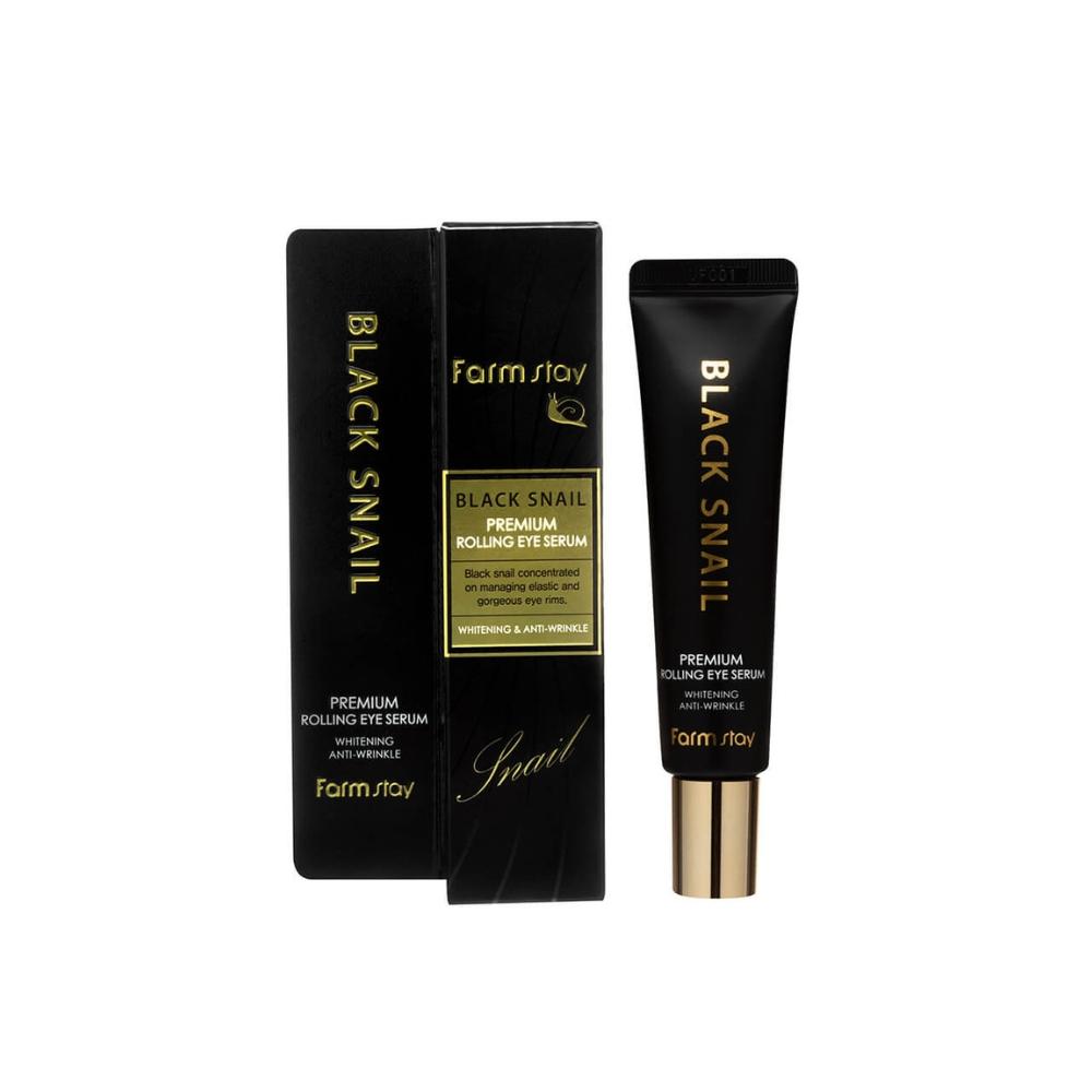 FARMSTAY Black Snail Premium Rolling Eye Serum 25 Ml - Eye Serum with Black Snail Slime Extract
