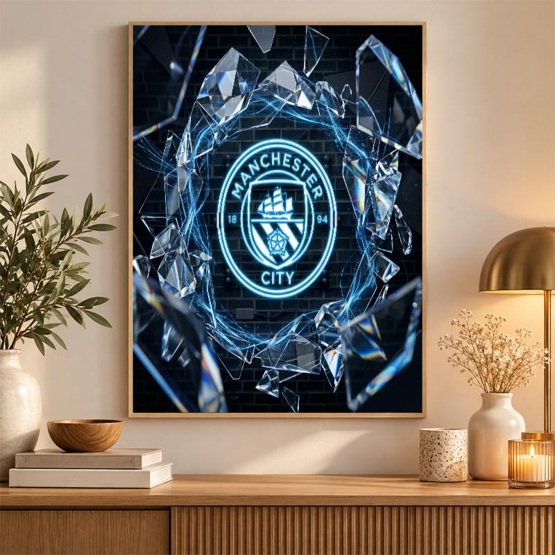 Manchester City Diamond Painting Kit 5D Full Drill DIY Diamond Mosaic Wall Art Home Decor