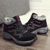 TUINANLE Botas de nieve con cuña para mujer, botines cortos de plataforma de felpa cálida para otoño e invierno, zapatos de algodón
