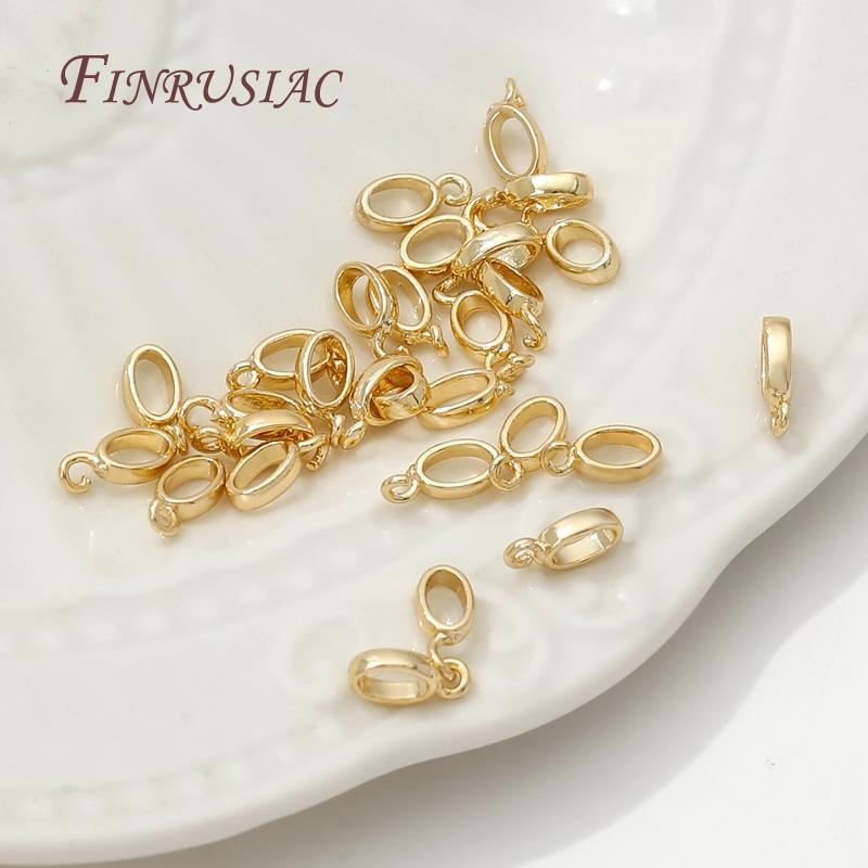 2 Sizes 18K Gold Plated Bail Connectors For Jewelry,Pendant Bails,Small Bail,DIY Necklaces Making Accessories,Pendant Holder