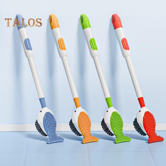 Squirt Whale Toilet Brush 360-Degree Cleaning Brush with Silicone Head Hanging Hole Design Wall-mounted Toilet Brush