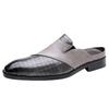 Hot Business Men's Half Slippers Comfortable and breathable minimalist style Adult plus size leather shoes Slip on