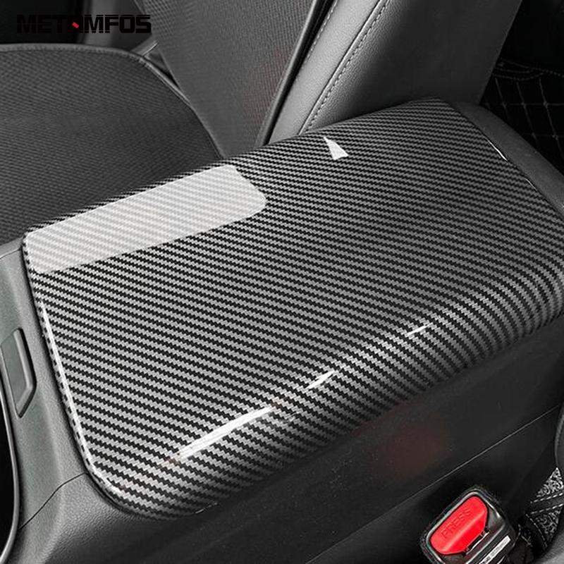 Center Console Armrest Box Panel Cover Trim For Hyundai Tucson NX4    2024 Carbon Fiber Interior Car Accessories
