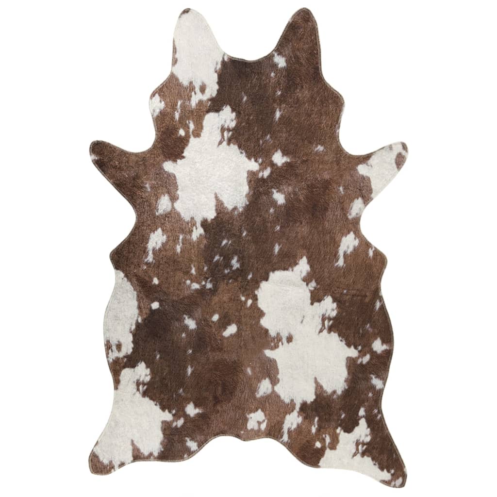 Rug Brown & White 120x170 cm Cow Pattern Washable
