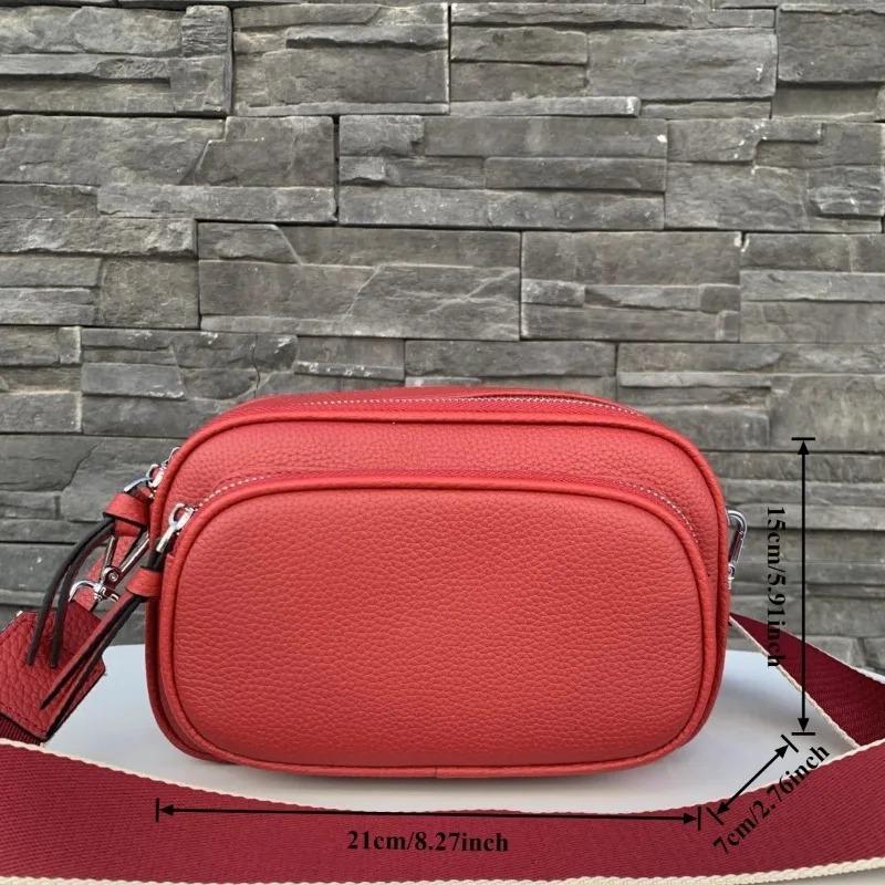 Women Shoulder Bag Genuine Cowhide Leather Handbag Zipper Pockets Large Capacity Female Crossbody Small Bag White