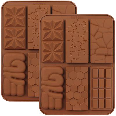 6 In 1 Silicone Break Apart Chocolate Bar Mold Silicone Molds for Wax Melts Non Stick Homemade Protein and Energy Bar Mould