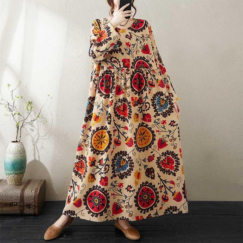 Lockerer Großer Literarischer Urlaubs-Fettmacher Langarmrock