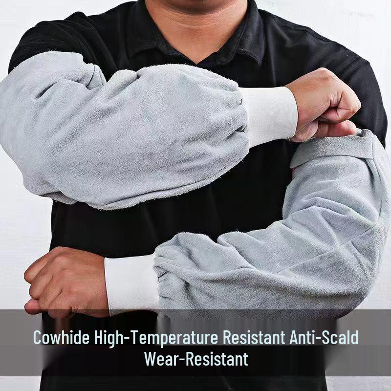 Fireproof Sheepskin Welding Sleeves: High-Temp Resistant, Anti-Scald, Heat Insulated, Wear-Resistant Arm Protectors.