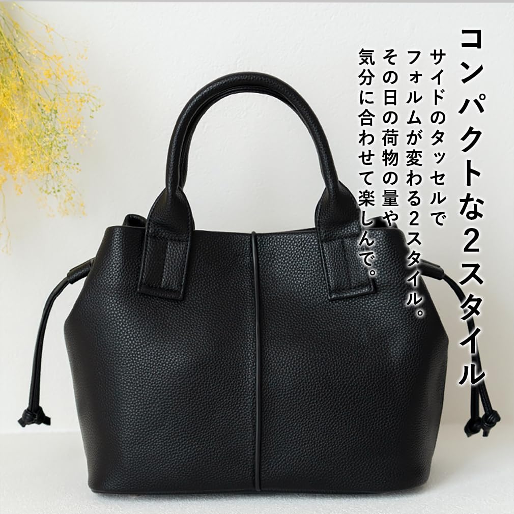 VITAFELICE Women's Side Tassel 2-Way Tote Bag Inb-10185p (Charcoal)