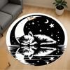 1pc Cat Moon Round Chair Mat Office Area Rug - Non-Slip, Floor Mat for Office, Bedroom, Ideal Home Decor Gift P0105038