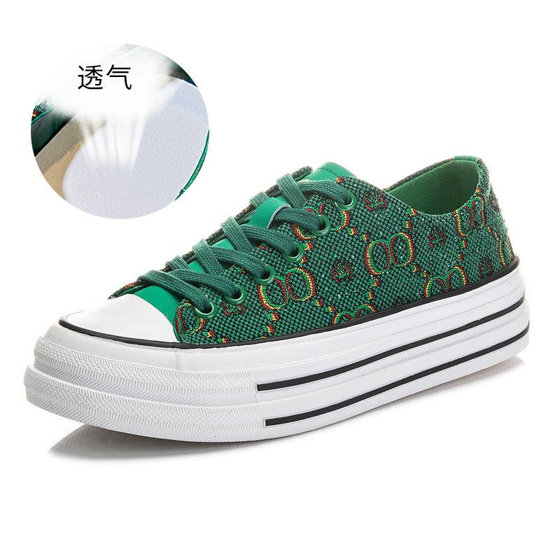 Leather little white shoes spring new fashion single shoes rhinestone platform heightening shoes versatile shoes women s shoes versatile 35