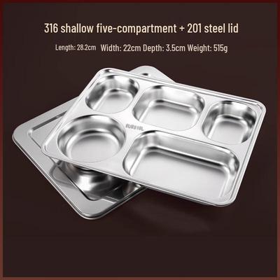 AVADEN Stainless Steel Divided Lunch Tray