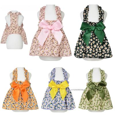 Floral Princess Dress Spring Summer Pet Dog Clothes Sweet Pet Clothing Yorkshire Cute Printed Puppy Cat Skirt