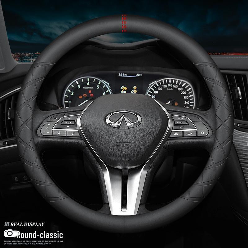 Infiniti Q50L, QX50, Q50, Q70, G Series Steering Wheel Cover - Genuine Leather Sports Design