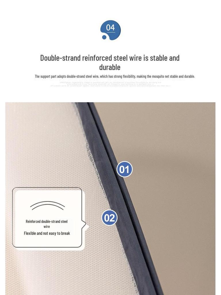 Foldable Yurt Mosquito Net - No Installation Needed, Single/Double, Simple Style for Home & Student Use