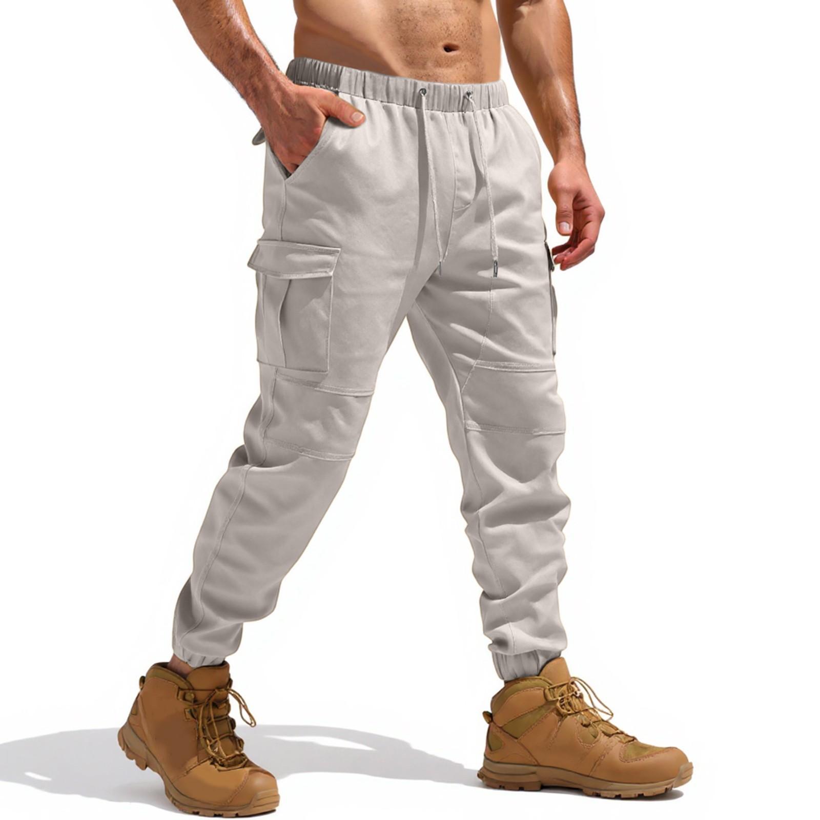 

Мужские рабочие брюки с множеством карманов, водонепроницаемые и устойчивые к разрывам XL белый