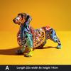 Home Modern Painted Colorful Dachshund Dog Decoration Wine Cabinet Office Decor Desktop Crafts