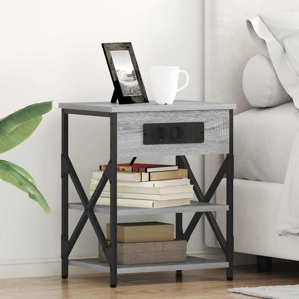Nightstand Grey Sonoma 41 x 31 x 51 cm Particleboard