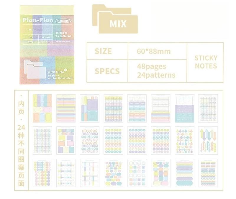 Multi Functional Stickers and Memos, Notes, Diaries, Clippings, Markers, Stickers, School Stationery, Convenient and Practical
