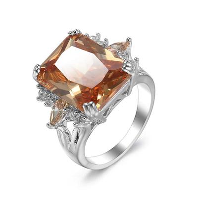 Luxury Women's Colorful Zircon Statement Ring – Exquisite Gemstone Fashion for Parties