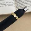 Women's Vintage Retro Drip Glaze Copper Coin Open Ring: High-End Light Luxury Hollow Design for Personality and Style.