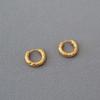 European & American Retro Brass Gold-Plated Hammered Circle Earrings