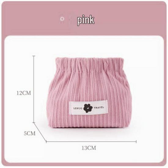 Corduroy Coin Purse: Large Capacity Flap Storage Bag for Makeup and Travel