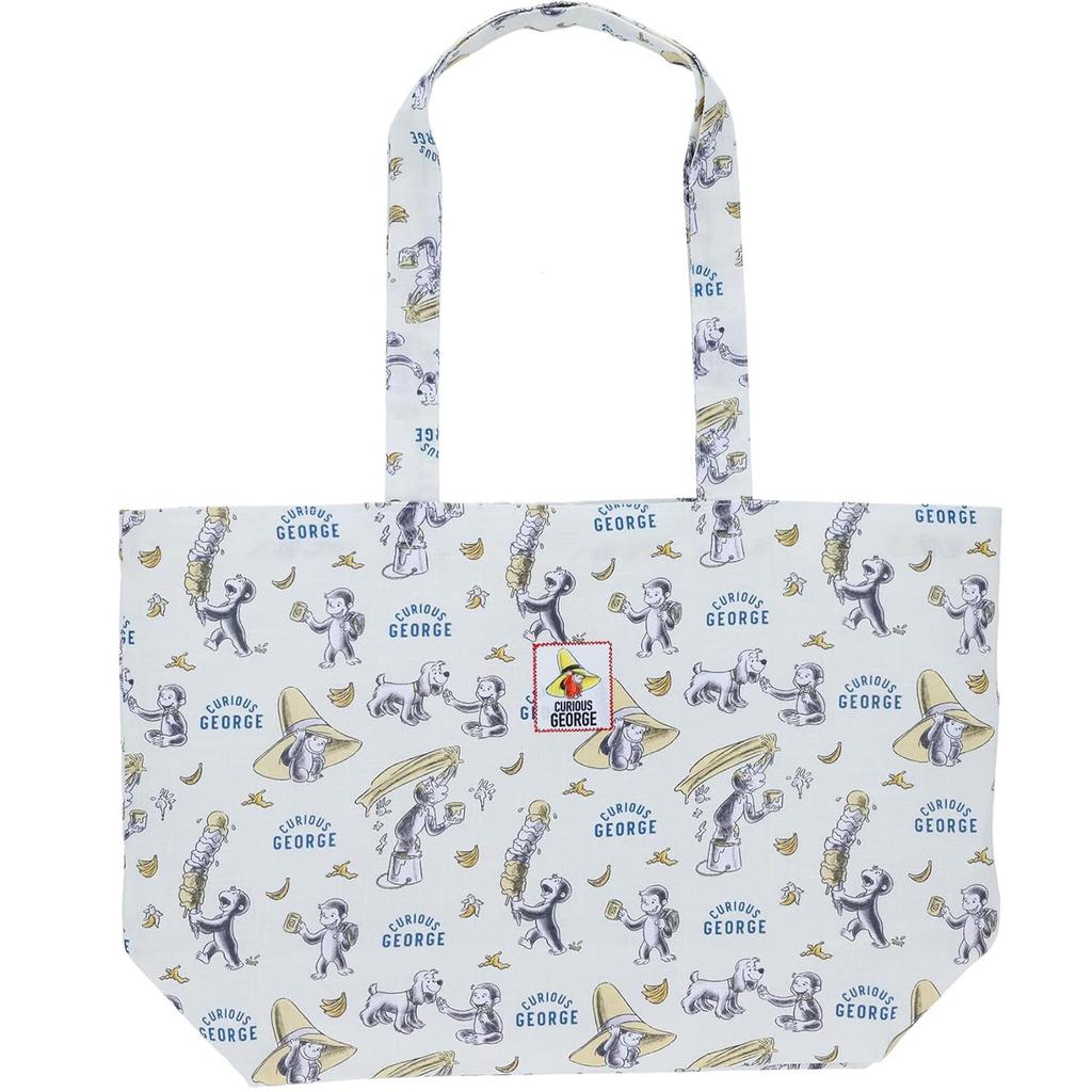 Marushin Tote Bag with Curious Gentle Tote Tote 4765030500 Gusset, George, Shade, George, Anime, Monkey, Girls, Boys, Bag, Women's Bag, Handbag,