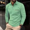 Cross-border Spring and Autumn Fast Sell Amazon POLO Shirt Button Pocket Men's Long Sleeve Sports Breathable Polo Shirt