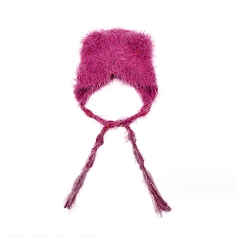 Long Strap Knitted Cap Autumn Winter Street Hip-hop All-match Ear Protection Hats Cool Personality Japanese Niche Beanie Hat