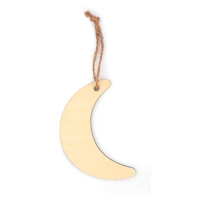 Wooden Moon Pendant To Decorate Ø 12 Cm