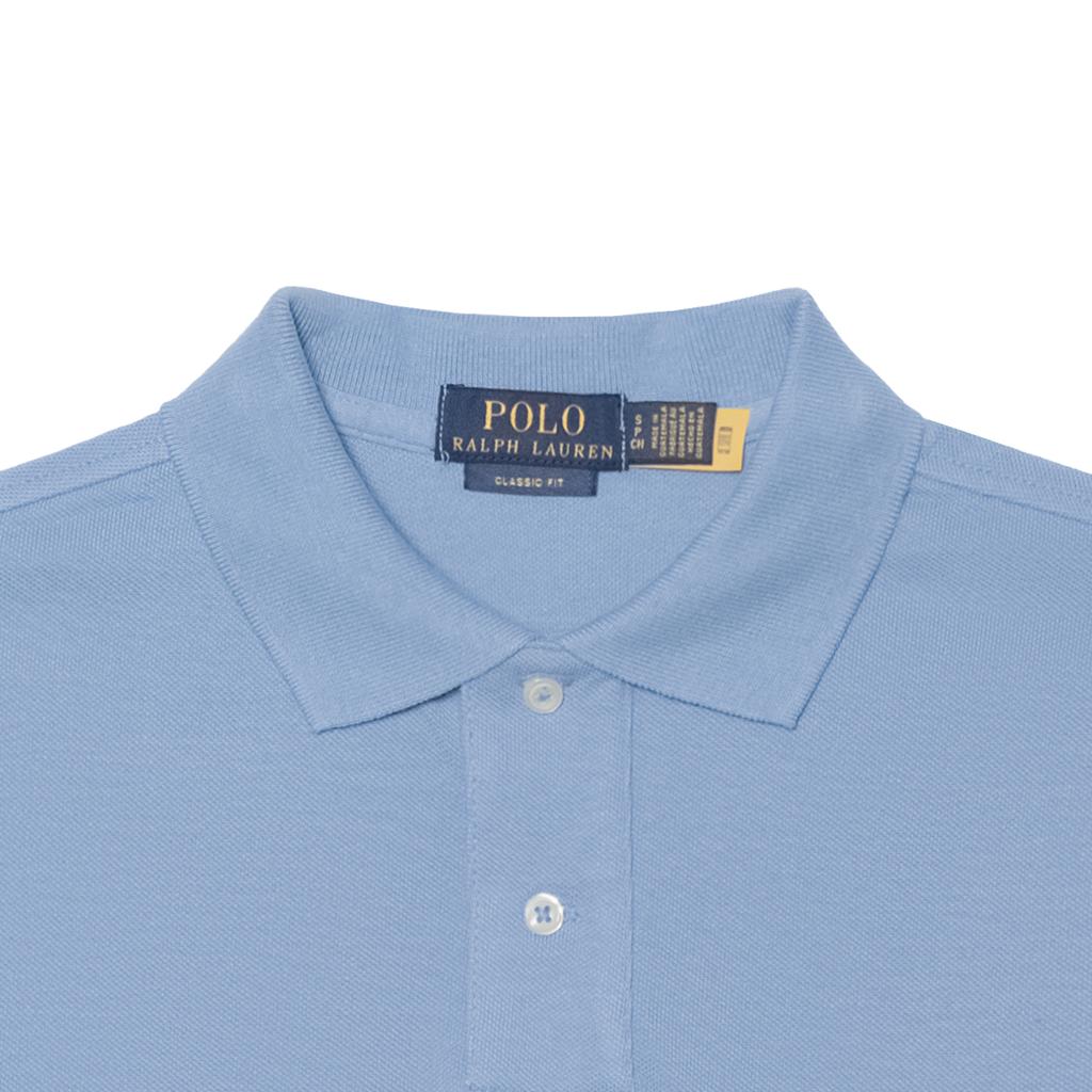 Polo Ralph Lauren Solid Color Logo Embroidered Straight Fit Short Sleeve Polo Shirt Men Tops Light-Blue 710534735-439