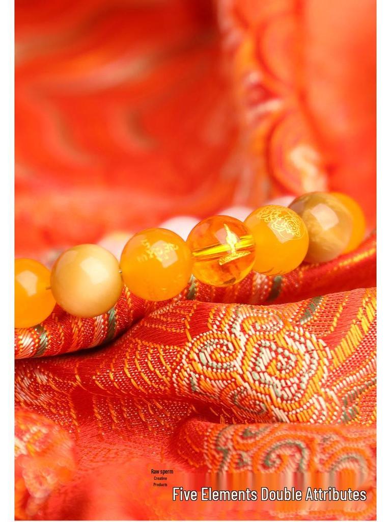 Auspicious Multi-Treasure Crystal Bracelet: Five Paths to Wealth with Wood & Fire Attributes