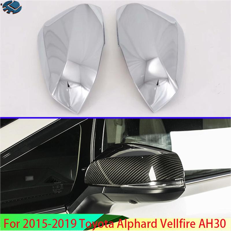 For 2015- Toyota Alphard Vellfire AH30 Car Accessories ABS Door Side Mirror Cover Trim Rear View Cap Overlay Molding Garnish