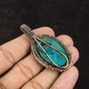 Chrysocolla Pendant Gemstone Pendant Copper Wire Wrapped Pendant Copper Jewelry Handmade Women Pendant Gift For Him Chrysocolla Gift For Mom