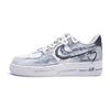 Air Force 1 Graffiti Memory Rutschfest Abriebfest Niedriger Schaft Skateboard-Schuhe Unisex Grau Weiß CW2288-111(Team997-)